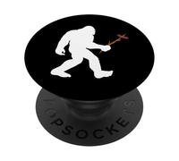 Bigfoot with a weiner on a stick PopSockets PopGrip Adhesivo