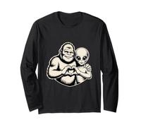 Bigfoot y Alien Amistad Amor Paranormal Sasquatch OVNI Manga Larga