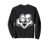 Bigfoot y Alien Amistad Amor Paranormal Sasquatch OVNI Sudadera