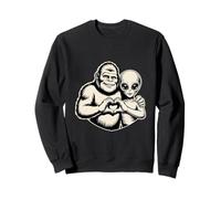Bigfoot y Alien Amistad Amor Paranormal Sasquatch OVNI Sudadera
