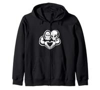 Bigfoot y Alien Amistad Amor Paranormal Sasquatch OVNI Sudadera con Capucha