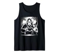Bigfoot Y Alien Love Hand Sign Sasquatch OVNI Paranormal Camiseta sin Mangas