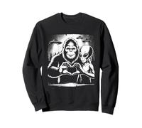 Bigfoot Y Alien Love Hand Sign Sasquatch OVNI Paranormal Sudadera