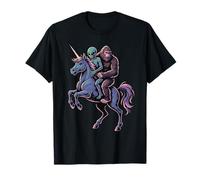 Bigfoot y Alien Rides Unicorn Area 51 Camiseta
