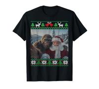 Bigfoot y Santa Selfie en la Divertida Navidad FEA de Sasquatch Camiseta