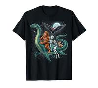 Bigfoot y Sus Amigos Montando el Monstruo del Lago Ness Camiseta