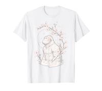 Bigfoot Yeti Cherry Blossoms Meditación Zen Yoga Vida Mujeres Camiseta