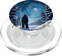 Bigfoot Yeti Sasquatch Invierno Mirando a Las Estrellas Cielo Nocturno PopSockets PopGrip para MagSafe