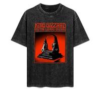 Bigger King Gizzard and The Lizard Wizard Men's Women's Short Sleeve Soft Washed Cotton T-Shirt Size 3XL