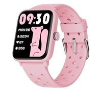 BIGGERFIVE Pulsera Actividad Sin App Niñas 5 a 14 años, Reloj Inteligente con Podómetro, Resistente al Agua 5 ATM, Monitor de Sueño, Despertador Vibratorio, Juegos de Rompecabezas, Rosa poroso