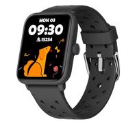 BIGGERFIVE Pulsera Actividad Sin App Niños Niñas 5 a 14 años, Reloj Inteligente con Podómetro, Resistente al Agua 5 ATM, Monitor de Sueño, Despertador Vibratorio, Juegos de Rompecabezas, Negro poroso
