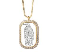 Biggest Bird Paint Cold Art Deco - Collar con colgante de diamante y cristal dorado