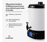 Biggie Hervidor digital dispensador de bebidas eléctrico 27L 1800W acero inoxidable Klarstein