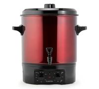 Klarstein Biggie - Olla eléctrica pasteurizadora, Potencia 2000 W, Temperatura regulable 30-100°, Temporizador máx. 120 min, 2 asas, Acero inoxidable, Capacidad 27 L, Rojo