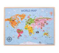 Bigjigs Juguetes de Madera Mapa del Mundo Puzzle - 35 Piezas
