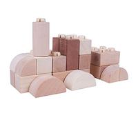 Bigjigs Juguetes Naturales Haga Clic en los Bloques de Madera (100 Piezas) - Bloques de amontonamiento