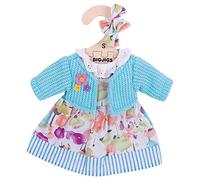 Bigjigs Juguetes Turquesa mu?eca de Trapo Cardigan y Vestido de Flores de 28 cm mu?eca Suave con Accesorios a Juego Adicional de Pelo