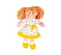 Bigjigs Juguetes Zoe 25cm Suave mu?eca de Trapo | Muñeca de trapo suave y tierna, juguete de peluche para niñas y niños, fomenta el juego de rol imaginativo