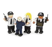 Bigjigs Police Officers and Prisoner | Juguete clásico de madera, fomenta el juego de rol imaginativo, regalo educativo para niños