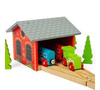 Bigjigs Rail Cobertizo de Trenes Doble
