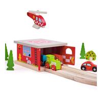 Bigjigs Rail Galp?n de Estaci?n de Bomberos (Importación USA)