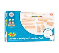 Bigjigs Rail Rectas & Curvas Raíl Rastrear Paquete de Expansión 24 Piezas Madera