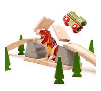 Bigjigs Rail, T-Rex Bursting Bridge, Wooden Toys, Dinosaur Toy (Importación USA)
