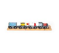 Bigjigs Rail Tren espacial | Juguete de tren de madera para niños | Juego de motor magnético inspirado en el cohete Montessori | Trenes de juguete futuristas para niños pequeños | Compatible con la