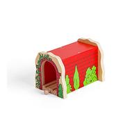 Bigjigs Toys – Túnel de tren de madera ladrillo rojo – Compatible con otras marcas principales