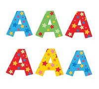 Bigjigs- Star Letter A (6) Mobiliario, decoración y Almacenamiento para niños, Multicolor (BJ561)