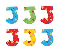 Bigjigs- Star Letter J (6) Mobiliario, decoración y Almacenamiento para niños, Multicolor (BJ570)
