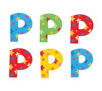 Bigjigs- Star Letter P (6) Mobiliario, decoración y Almacenamiento para niños, Multicolor (BJ576)