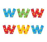 Bigjigs- Star Letter W (6) Mobiliario, decoración y Almacenamiento para niños, Multicolor (BJ583)