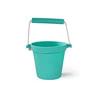 Bigjigs Toys Adventure Collapsible Bucket (Eggshell Green) - Silicone Bucket for Sandpit, Holiday Toys for Toddlers, Quality Sand and Water Toys