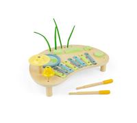 Bigjigs Toys Banco de música de la selva, juego musical de madera todo en 1 para niños pequeños y niños, juegos de percusión, instrumentos y accesorios, regalos para niños, a partir de 3 años