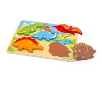 Bigjigs Toys Chunky Lift Out Dinosaur Puzzle (Importación USA)