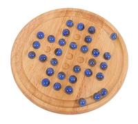 Bigjigs Toys Classic Wooden Solitaire Game with Marbles | Juego clásico de estrategia de mármol con piezas de pelota, juguete familiar tradicional para niños y adultos