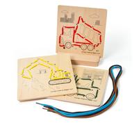 Bigjigs Toys Cordones por números - Construcción (Importación USA)