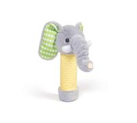 Bigjigs Toys Elefante de peluche Squeezy - Sonajero de peluche de animales, peluches y peluches para niños, animales de peluche, regalos para bebés y niños pequeños, a partir de 12 meses