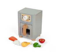 Bigjigs Toys Freidora de aire - Accesorio de cocina de madera para niños, juegos de cocina y electrodomésticos para niños, accesorios de juego de simulación para niños pequeños, regalos para niños