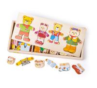 Bigjigs Toys Houten Bear Family Dress-Up Puzzel met Storage Bo (Importación USA)
