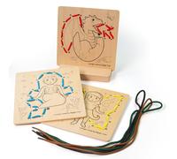 Bigjigs Toys, Lacing By Numbers - Mythical, Wooden Toys, Lacin (Importación USA)
