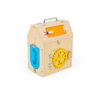 Bigjigs Toys Latches & Catches House - Cubo de madera para niños pequeños y niños, educativo y ecológico, regalos Montessori de aprendizaje temprano, hecho de forma sostenible, a partir de 3 años