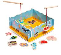 Bigjigs Toys Magnetische Houten Fishing Game Set met Rods (Importación USA)
