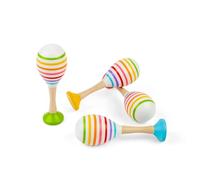 Bigjigs Toys Maraca de madera, un par, instrumentos de madera para niños