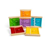 Bigjigs Toys Marcos de fijación: juego de 6 piezas para aprender a vestirse, tablas de madera, educativas y ecológicas, regalos Montessori de aprendizaje temprano para niños pequeños y niños, a partir