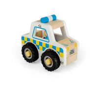 Bigjigs Toys Mini coche de policía | Vehículo de emergencia de madera | Coche de juego Montessori para niños | Vehículos de madera sostenible para niños | Regalos de aprendizaje para niños y niñas |