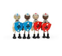 Bigjigs Toys Muñecas de caballeros medievales | Juego de 4 figuras de muñeca de caballero para niños | Juego para juguete de castillo de madera o casa de muñecas | Juegos de figuras de historia y