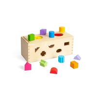 Bigjigs Toys Mystery Box - Juego de 10 clasificadores de formas Montessori de madera y juego de adivinar las formas, actividad de aprendizaje temprano, regalos ecológicos y educativos para niños