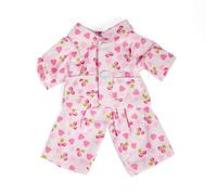 Bigjigs Toys Pijama de día (pequeño) | Conjunto de pijama de 2 piezas para muñecas rosas con estampado de cereza y corazón | Ropa y accesorios para muñecas de juego de rol | Linda ropa de muñeca para